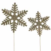 Artikel Decoratieve plug sneeuwvlok glitter Ø8/10cm 18 st