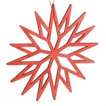 Artikel Sneeuwvlok decoratieve houten boomdecoratie oranje 15cm 8 st