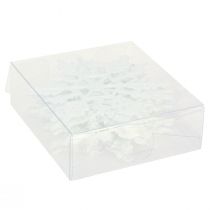 Artikel Sneeuwvlokdecoratie witte glitter ijskristallen 10cm 12 st