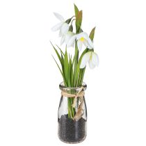 Artikel Sneeuwklokjes kunst in glas kunstbloemen wit 22,5cm 2st