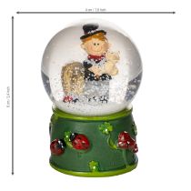 Artikel Gelukbrengende sneeuwbol met schoorsteenvegerfiguur, 4 cm, 3 stuks