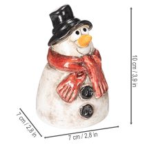 Artikel Sneeuwpopfiguurtje met rode sjaal, kerstdecoratie, 10 cm