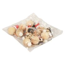 Artikel Sneeuwpop Houtdecoratie Hanger Kerst Naturel 5cm 12st