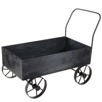 Artikel Kruiwagen decoratieve metalen plantenbak antraciet L37cm