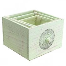 Artikel Plantenbak sierlade shabby groen 15-23cm set van 3