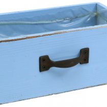 Artikel Plantenlade hout lichtblauw shabby chic plantenbak 25×13×8cm