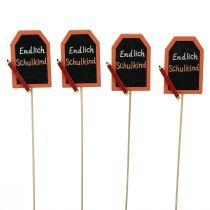 Artikel Back to school sierplug “Eindelijk schoolkind” hout 7×5,5cm 16 stuks