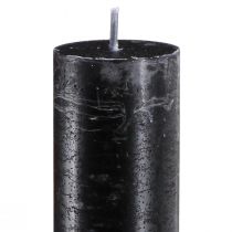 Artikel Zwarte kaarsen effen gekleurde stokkaarsen 34x300mm 4 st