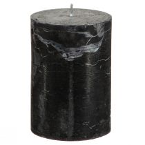 Artikel Zwarte kaarsen stompkaarsen effen 70x100mm 4 st