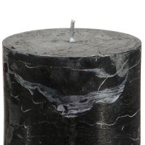 Artikel Elegante zwarte pilaarkaarsen, effen kleur, 70x100mm, 4 stuks - decoratie, Kerstmis, Halloween
