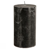 Artikel Zwarte kaarsen stompkaarsen effen 85×150mm 2 st