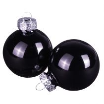 Artikel Zwarte kerstballen boomballen glas Ø4cm 24 st