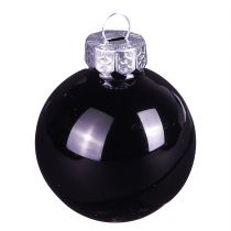 Artikel Zwarte kerstballen boomballen glas Ø4cm 24 st