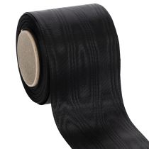 Artikel Zwart kranslint 75mm 25m - acetaat rouwlint voor lintbedrukking en decoratie