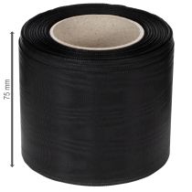 Artikel Zwart kranslint 75mm 25m - acetaat rouwlint voor lintbedrukking en decoratie
