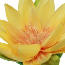 Artikel Drijvende waterlelie kunst zomerdecoratie geel Ø15cm 2 stuks