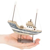 Artikel Scheepsdecoratie, maritieme stijl, hout met standaard, 20 cm