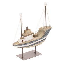 Artikel Scheepsdecoratie, maritieme stijl, hout met standaard, 20 cm