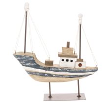 Artikel Scheepsdecoratie, maritieme stijl, hout met standaard, 20 cm