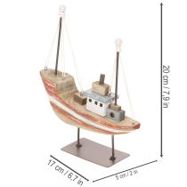 Artikel Decoratief houten bootmodel voor vensterbank, 20 cm