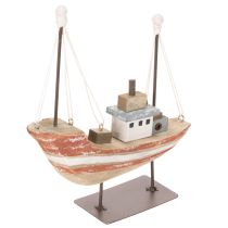 Artikel Decoratief houten bootmodel voor vensterbank, 20 cm