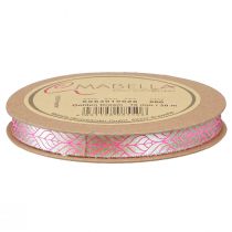 Artikel Zijdelint blaadjes cadeaulint beige roze 10mm 20m