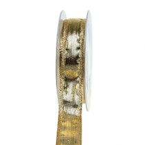 Lint met draadrand goud 25mm 25m
