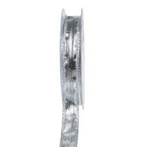 Artikel Decoratielint zilver met draadrand 15mm 25m