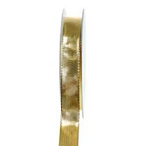 Cadeaulint goud met draadrand 15mm 25m