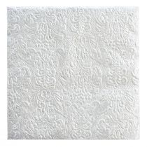 Artikel Servetten Kleur Zilver Reliëf Ornament 33x33cm 15st