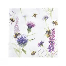 Servetten zomer hommels bijen decoratie 25x25cm 20st