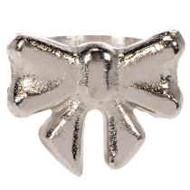 Artikel Servetringen met strik, metaal, glanzend zilver, 5 cm, 4 stuks