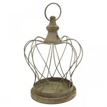 Shabby Chic Deco Kroon Rustieke metalen kroon om op te hangen H27cm