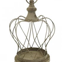 Shabby Chic Deco Kroon Rustieke metalen kroon om op te hangen H27cm