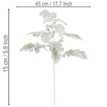 Artikel Kunstmatige Senecio-tak, zilverblad, fijn bewerkt, 45 cm, 3 stuks