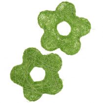 Sisal bloem groen Ø7.5cm 25st