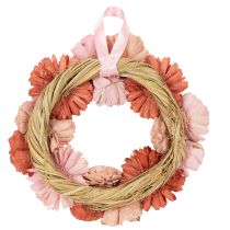 Artikel Hangende bloemenkrans met roze bloesems voor een stijlvolle decoratie van de woonruimte, 25 cm