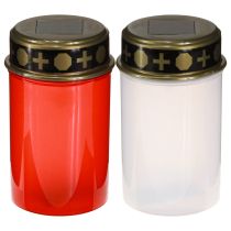 Artikel Solar grafverlichting LED in rood wit goud Ø6.5cm H12cm