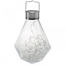 Diamond Solar Lamp Balkon Lantaarn LED Licht Tuindecoratie Warm Wit H31cm Ø22cm