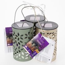Artikel Solar lantaarn voor buiten in de tuin met een subtiel patroon voor zomeravonden, 22 cm, 3 stuks