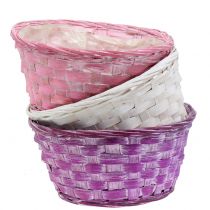 Artikel Frietenschaal rond paars/wit/roze Ø19cm 8 st