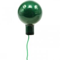 Artikel Mini kerstballen op draad Ø25mm glas groen 140st