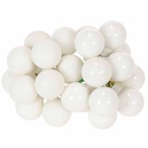 Artikel Spiegelende mini glazen bolletjes in bessenvorm aan een draadje, wit, 25 mm, 140 stuks