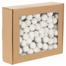 Artikel Spiegelende mini glazen bolletjes in bessenvorm aan een draadje, wit, 25 mm, 140 stuks