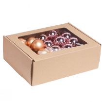 Artikel Spiegel bessen glazen bollen draad abrikoos roze Ø40mm 32 st