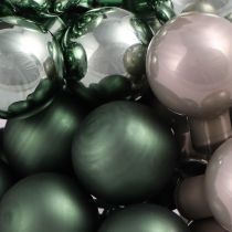 Artikel Spiegelende bessen Kerstgroen Parelgrijs Ø20mm 140 stuks