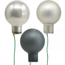 Artikel Mini kerstballen antraciet, zilver spiegelbessen Ø20mm 140 stuks