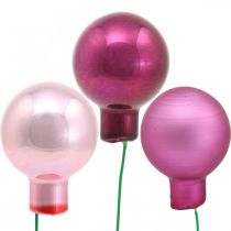 Artikel Mini Kerstbal Roze Glas Spiegel Bessen Bessen Ø20mm 140 st