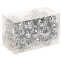 Artikel Decoratieve spiegelbollen, feestdecoratie-element, zilverkleurig, 2-4 cm, 50 stuks