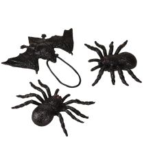 Artikel Spin, vleermuis figuren zwart 10cm, 14cm 3 stuks